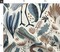 Coastal Floral Tropical Wildlife Neutral Cranes Heron Leaves Marsh Bird Blue Jumbo Scale Custom Printed Fabric by Spoonflower Various Fabrics by the Yard or Fat Quarter